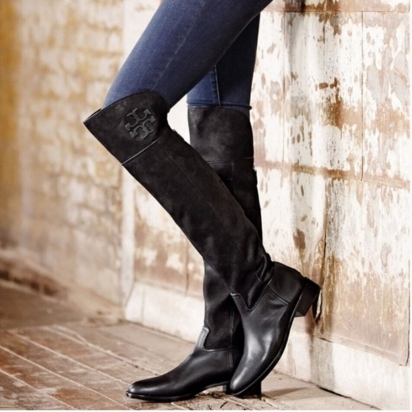 Tory Burch Simone Black Over-the-Knee Boots Size 8 - Picture 5 of 5